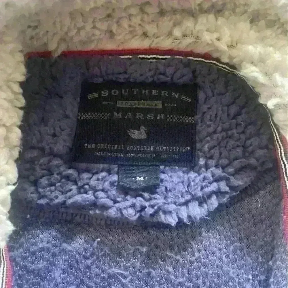 Southern Marsh 1/4 Zip Purple Sherpa Pullover Jacket Size Medium Excellent